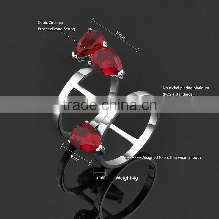 Modern Design Cheap Wholesale Heart Shaped Ruby Ring