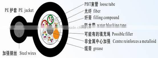26~30 Core FRP FTTH Drop Optic Fiber Cable Indoor Fiber Optic Cable