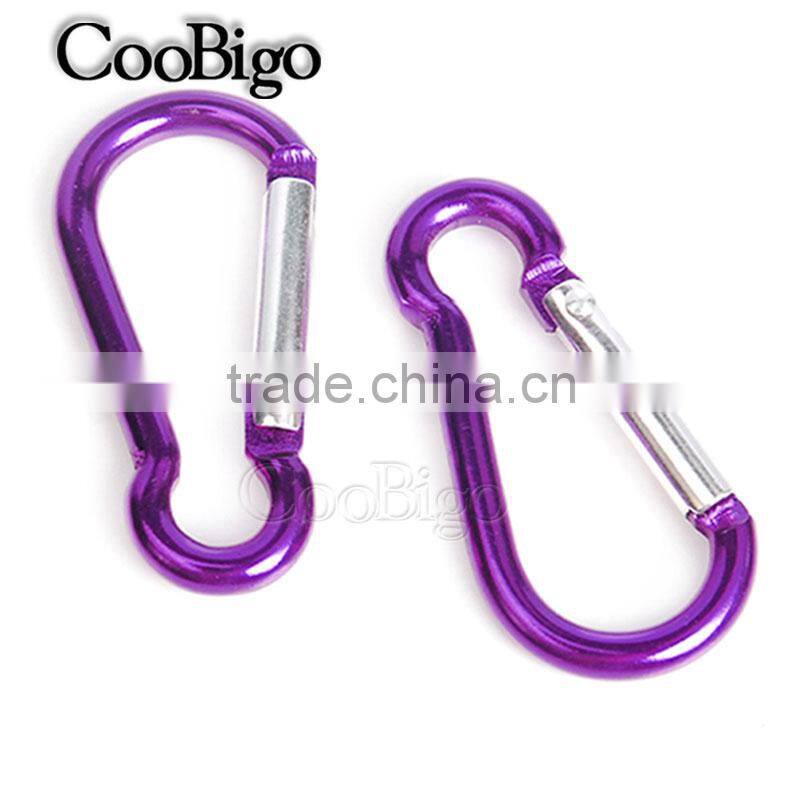 Colorful Aluminum Spring Carabiner Snap Hook Hanger Keychain Hiking Camping #FLQ186-8C(Mix-s)