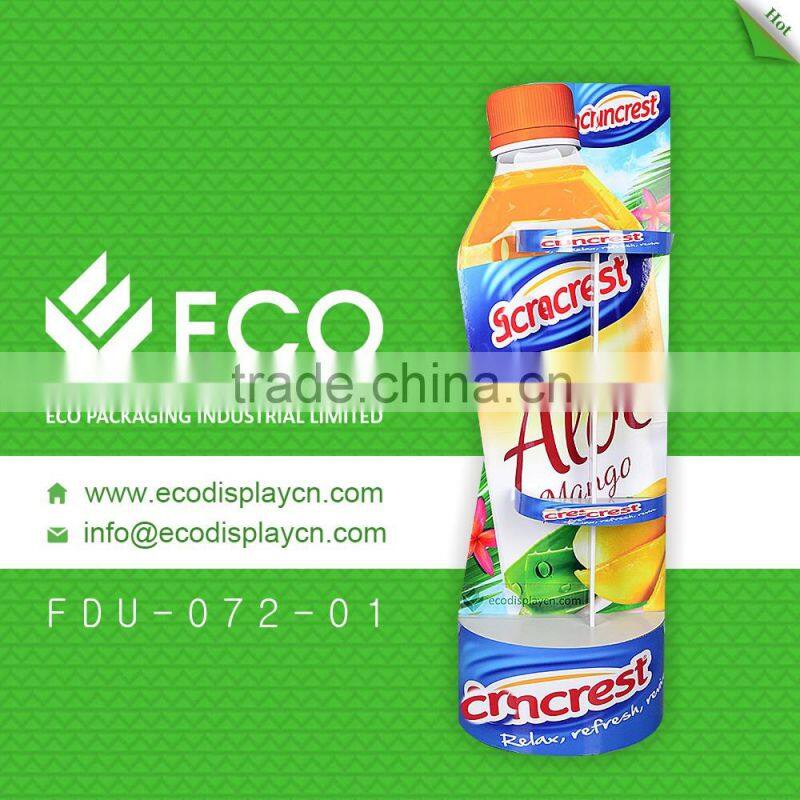Bottle shape cardboard corrugated display for beverage drink