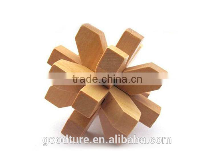 2015 Hot Sale Wooden IQ Intelligent PuzzleKongming Lock Brain Teaser Plum Blossom