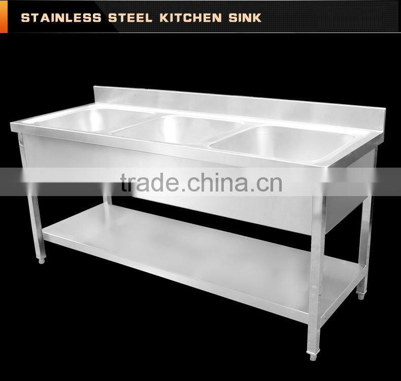 Premium Restaurant Kitchen Sink Bench With Drain Board On The Right (bowl size 500x500x280mm)