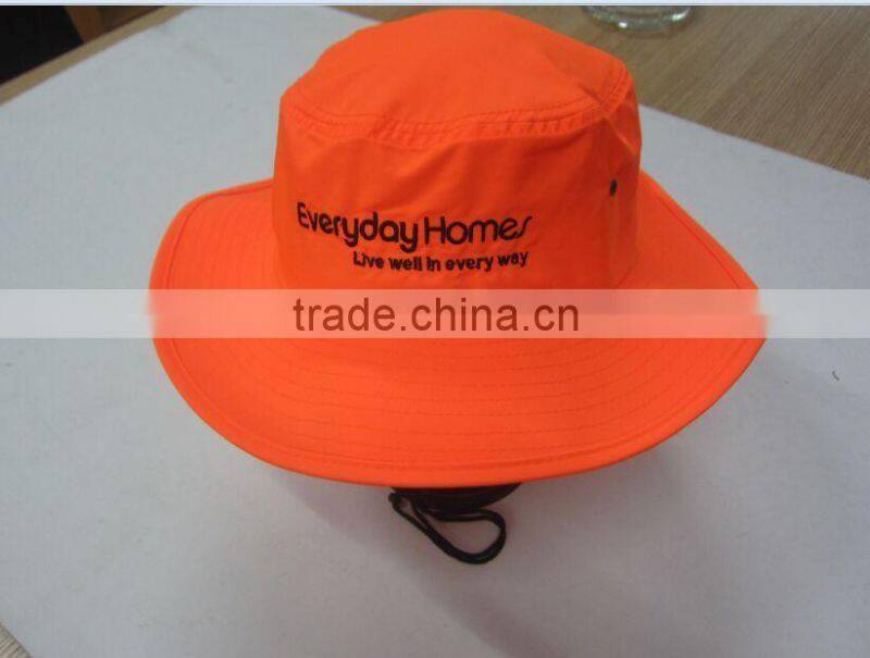 cotton custom design and style wide brim fishing bucket hat with string