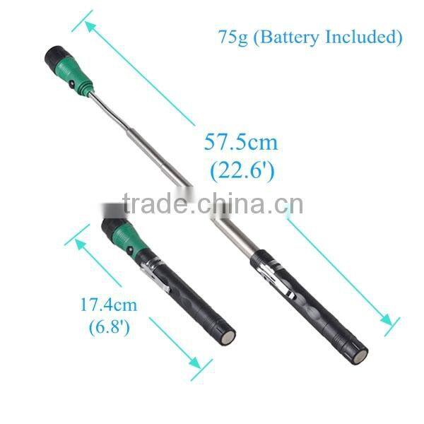 Cheap 3 LEDs Light Plastic Telescopic Magnet Pick Up Tool