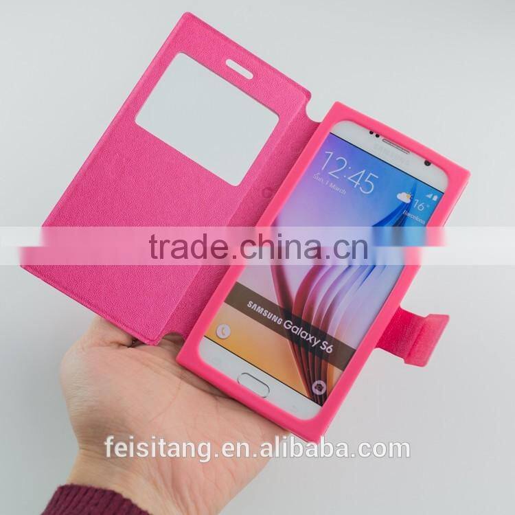 Made in china Flip stents leather with silicone cellphone cases Apply to 4.3 4.7 5.0 5.5 6.0 inch phones