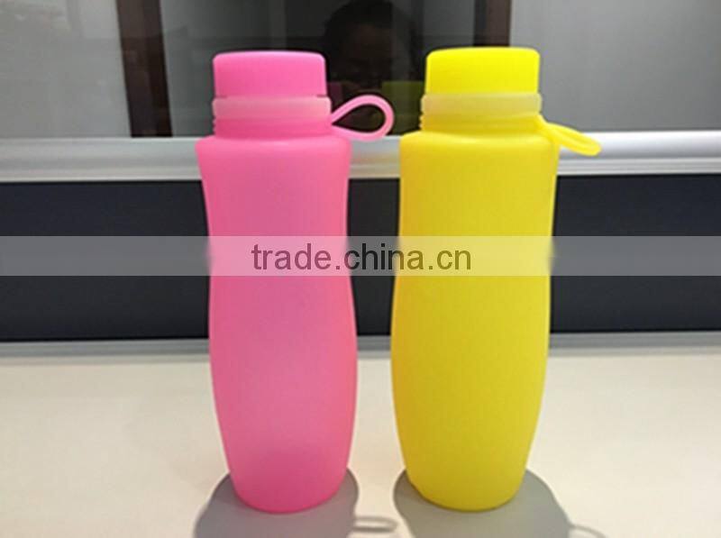 500ml & 750ml foldable water bottle, 2016 new products silicone water bottle