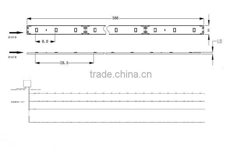 NON waterproof SMD3528 DC12V LED rigid light bar stip 120led/m