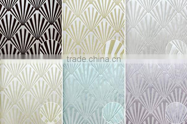 Tulai modern design purple flocked wallpaper