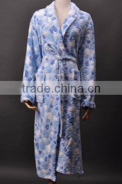 Printed micro coral fleece bathrobes for man and women