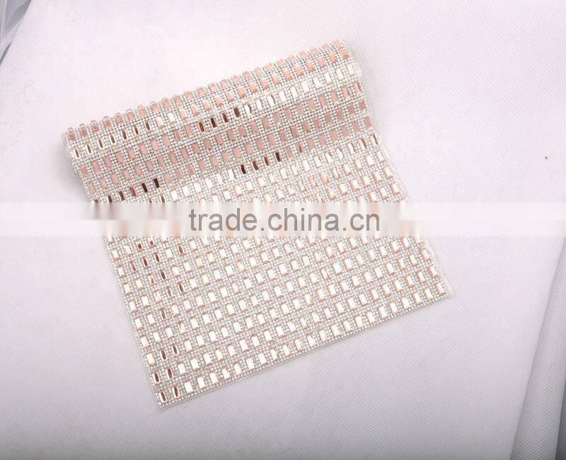 Hot fix rhinestone crystal mesh trimming fabric flower trim