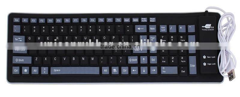 USB Wired Waterproof Rollup Keyboard for PC Notebook Laptop Foldable Silicone Keyboard