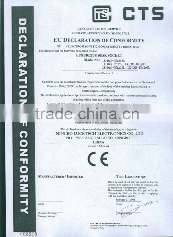 Hidden Pull Up Desktop waterproof power socket