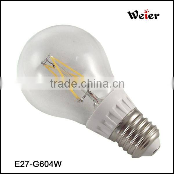 LED Light Source and Plastic Lamp Body Material clear glass filament led bulb