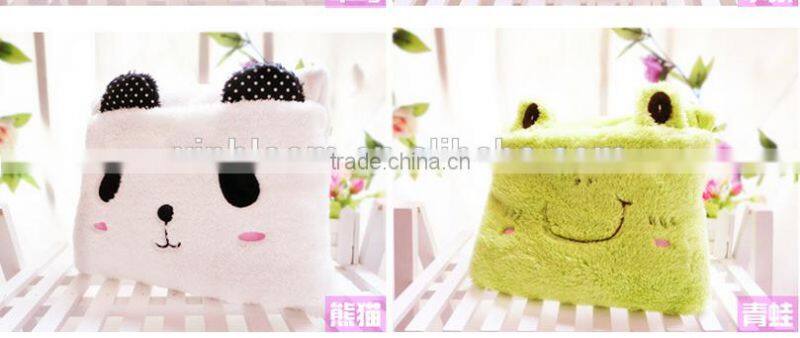 hooded cape style cartoon animal green frog model coral fleece office folding cushion blanket