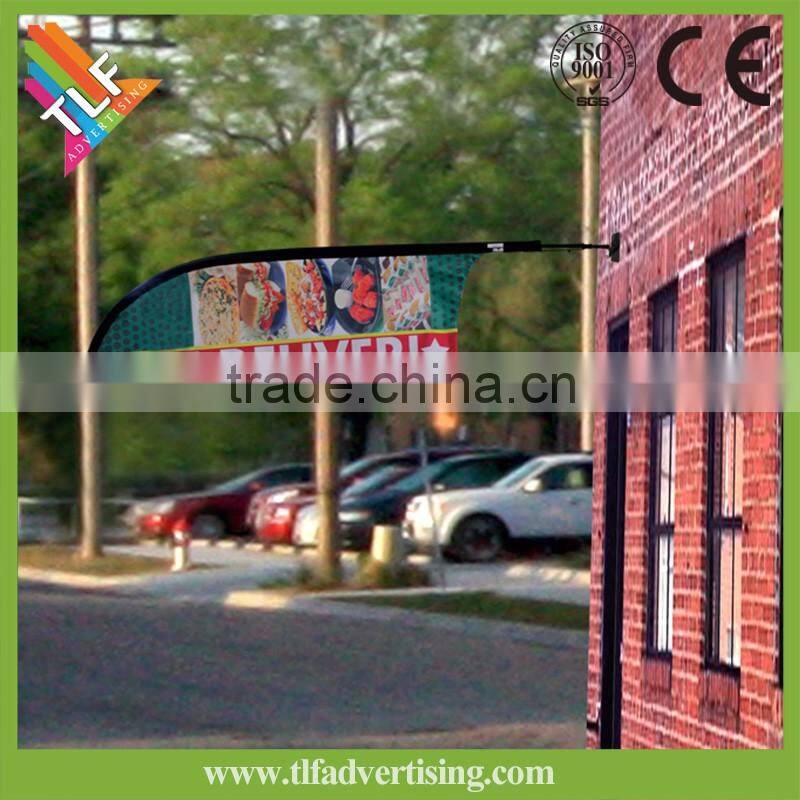 Outdoor waterproof double-sided printing wall flag pole bracket