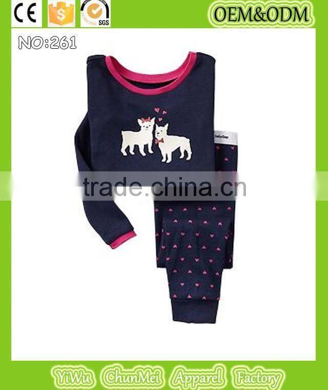 children clothes baby animal pajamas kids lovely sleepwear girls dark blue pyjamas cheaper price hot sell