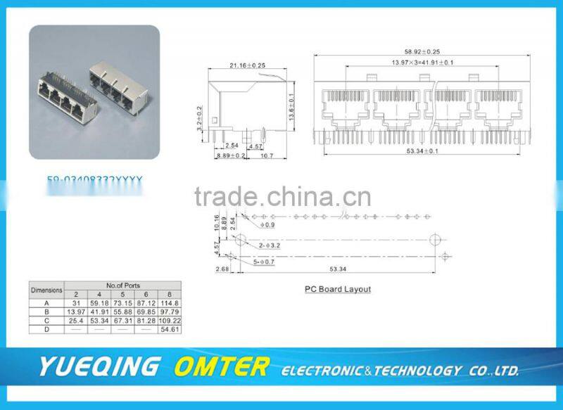 China wholesale high quality RJ45 Plug in Connector PCB Jack Modular Jack