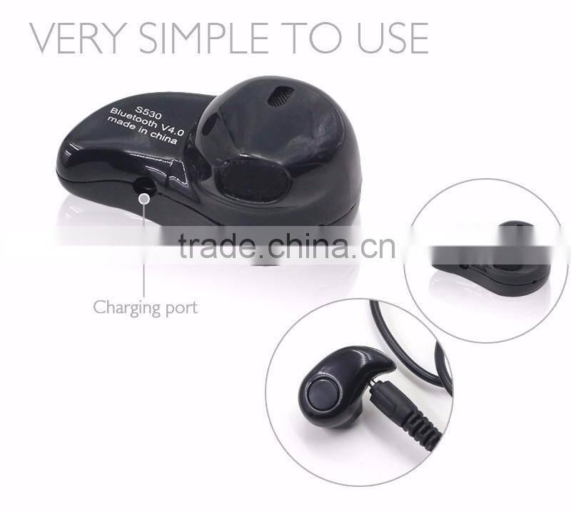 Mini Wireless Bluetooth V4.0 Earphone Headphone In Ear Headset Stereo Earpiece Handfree Calls & Listening to music Universal