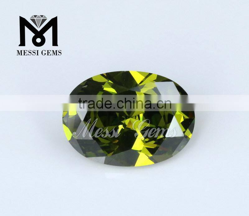 Wholesale Oval Olive Cubic Zirconia Beads