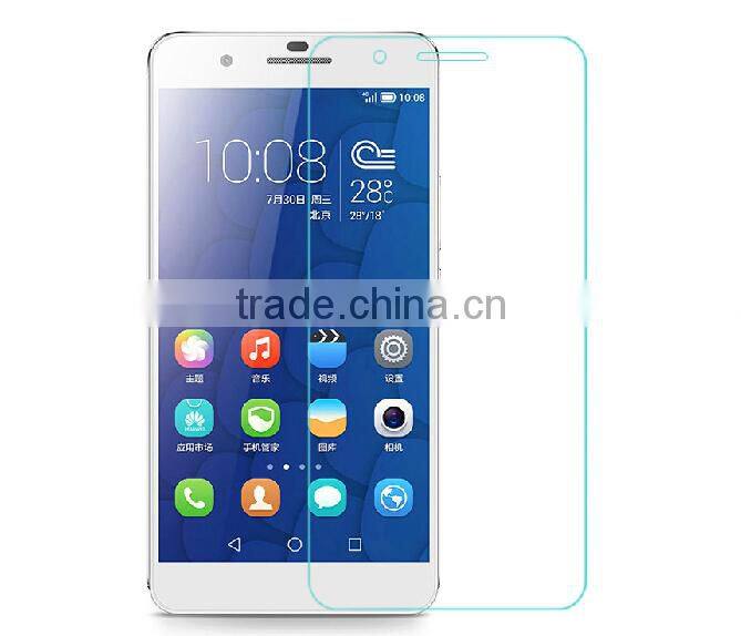 Factory price mobile phone screen protector film for Huawei Honor6,7,2.5D HD clear tempered glass best price with paper package