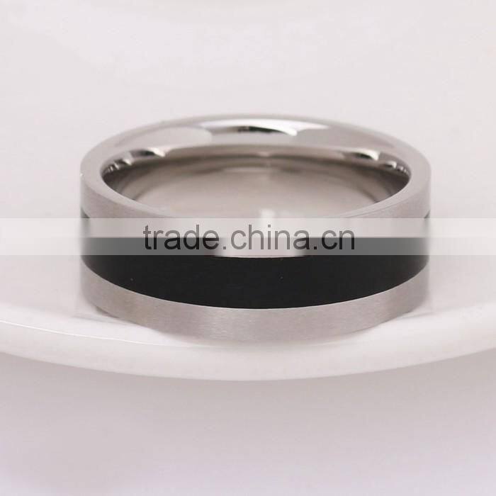Fashion Best Selling Middel Black Area Ring Men