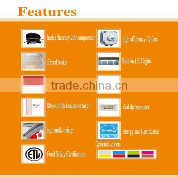 High Quality SD415K Curved Glass Display Supermarket Showcase