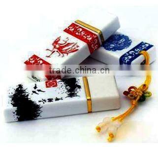 New Design China Supplier Blue And White Porcelain USB Flash Drive ,special Ceramic Usb disk with real capacity, thumb Pendrive