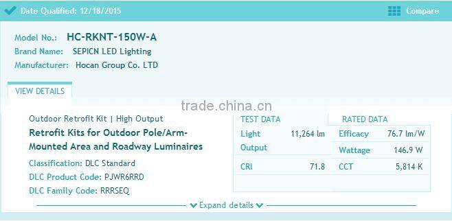 5 years warranty UL DLC 150w LED retrofit kit