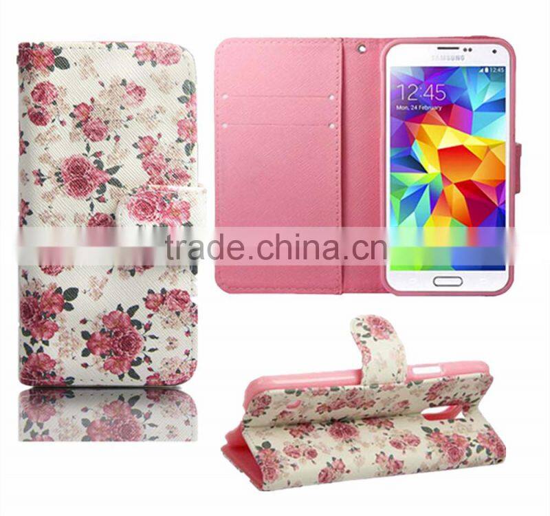 Card Slot For galaxy s7 Flip Stand Wallet Case Cover Floral Leather Printed