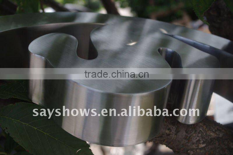 Laser cut seamless weld stainless steel logo