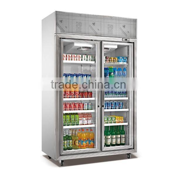1500L Compressor three glass doors upright display showcase