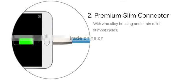 Zinc Alloy USB Data Charger Cable Cord Line for iPhone 6S 5S 5 6 Plus i Pad iPod