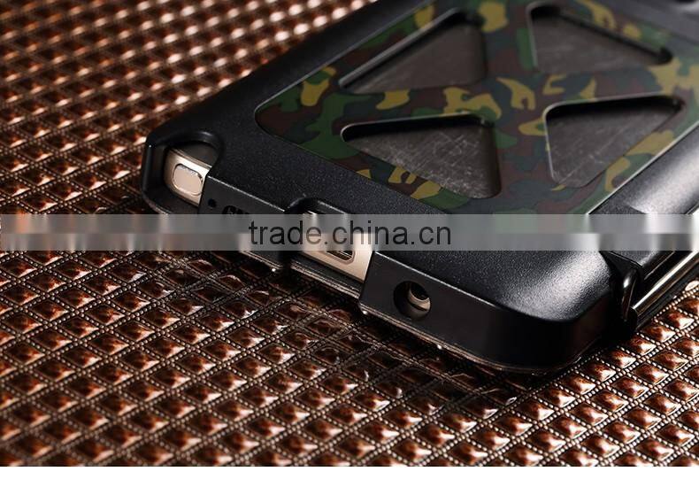 Stainless Steel Flip Smart Cover 360 Iron Man Metal Cover Case for Samsung Galaxy note 5 Camouflage Cool Style