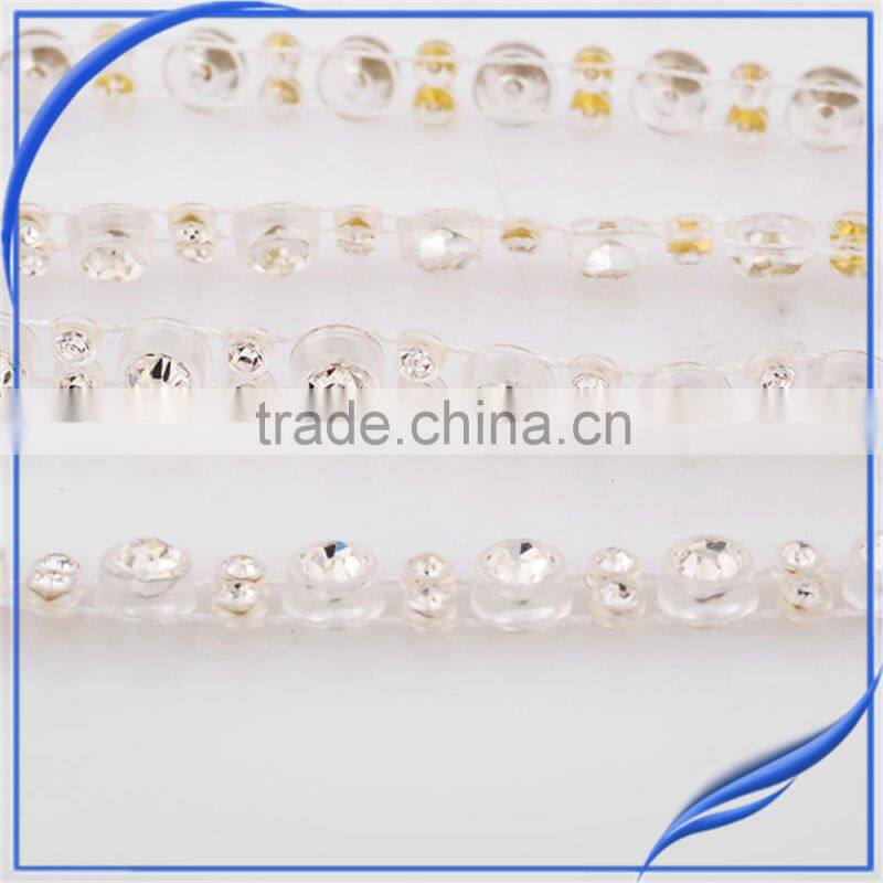 ab crystal rhinestone applique peacock prom dress fringes for clothes wedding decoration