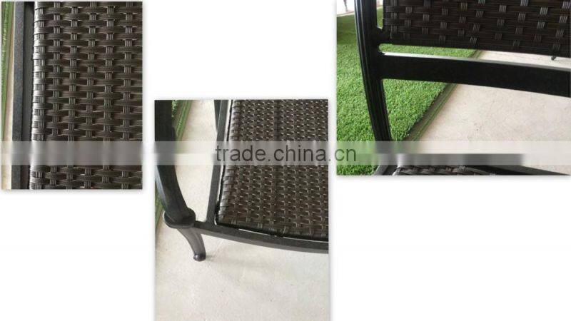 Best selling Aluminum base rattan outdoor double chair furniture with color for patio