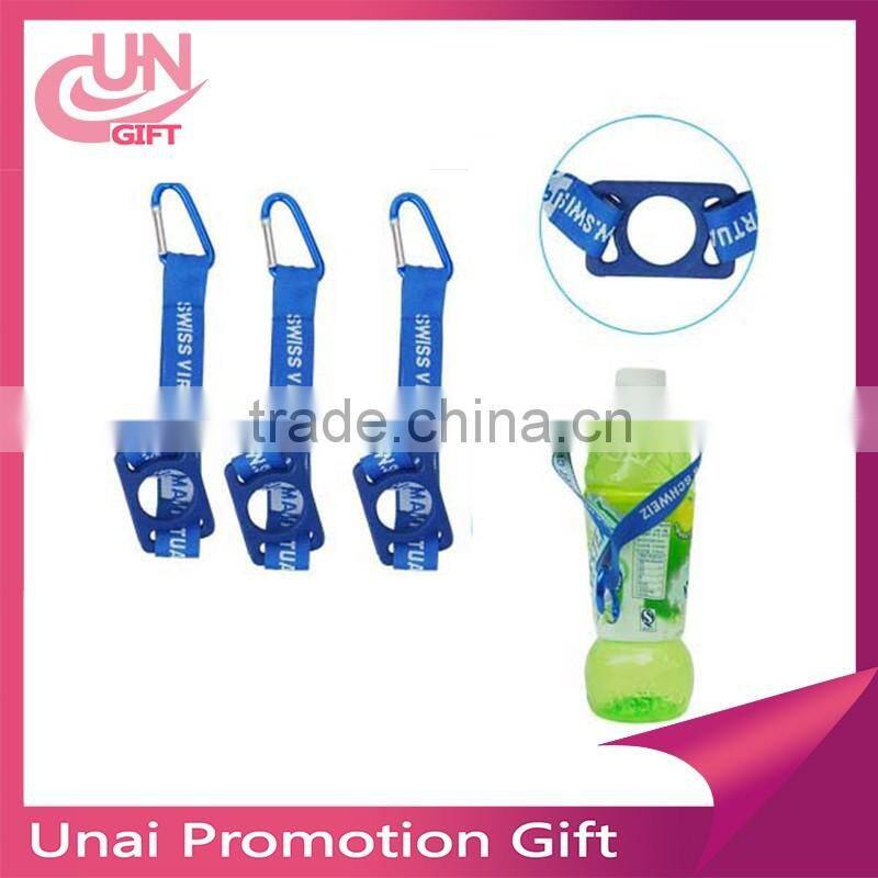 Promotional High Quality Fabric Bottle Holder Lanyard With Zipper