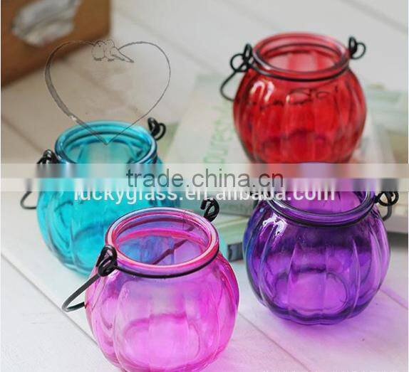 2016 China colored decorated glass jar candle