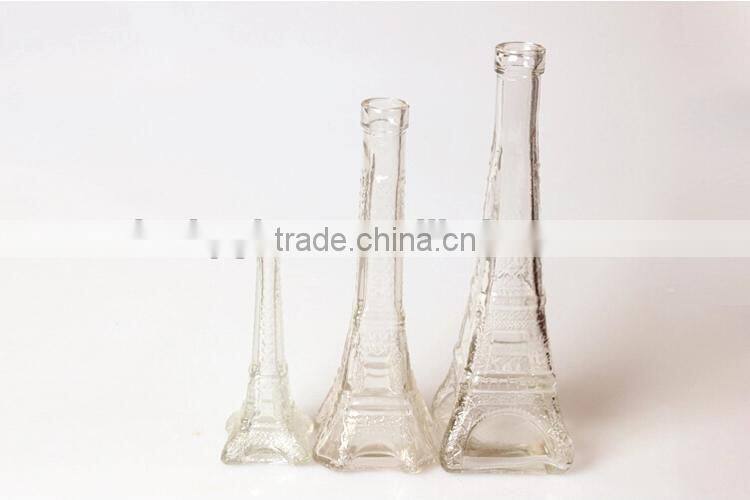 clear eiffel tower glass jar bottle for flower or artwork