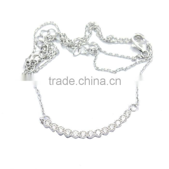 Factory wholesale low price gemstone charm necklace in silver