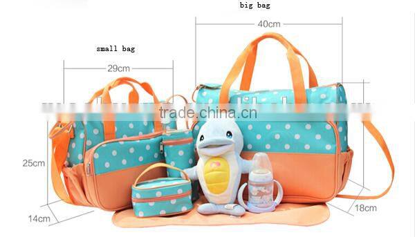 Golden supplier cute baby pink diaper bag with baby organizer,baby travel bag