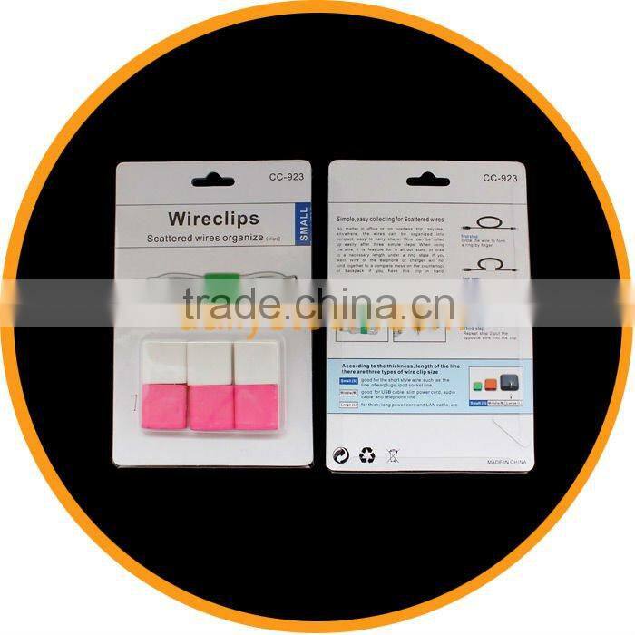 6pcs Smart Wire Cord Cable Drop Clip Organizer Ties Holder Line Fixer, white+pink