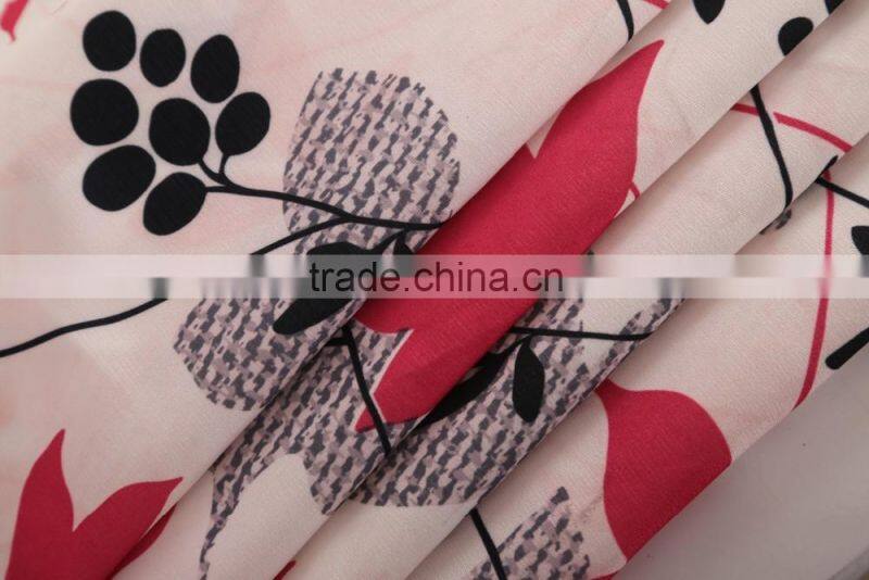 T/C Fabric Maple Leaf Printed Curtain Panel Drapes Drapery