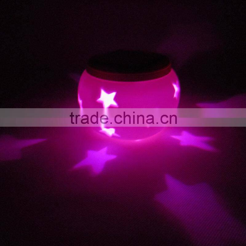 2015 New Style Ceramics Vat Shape Star Projector Solar Light