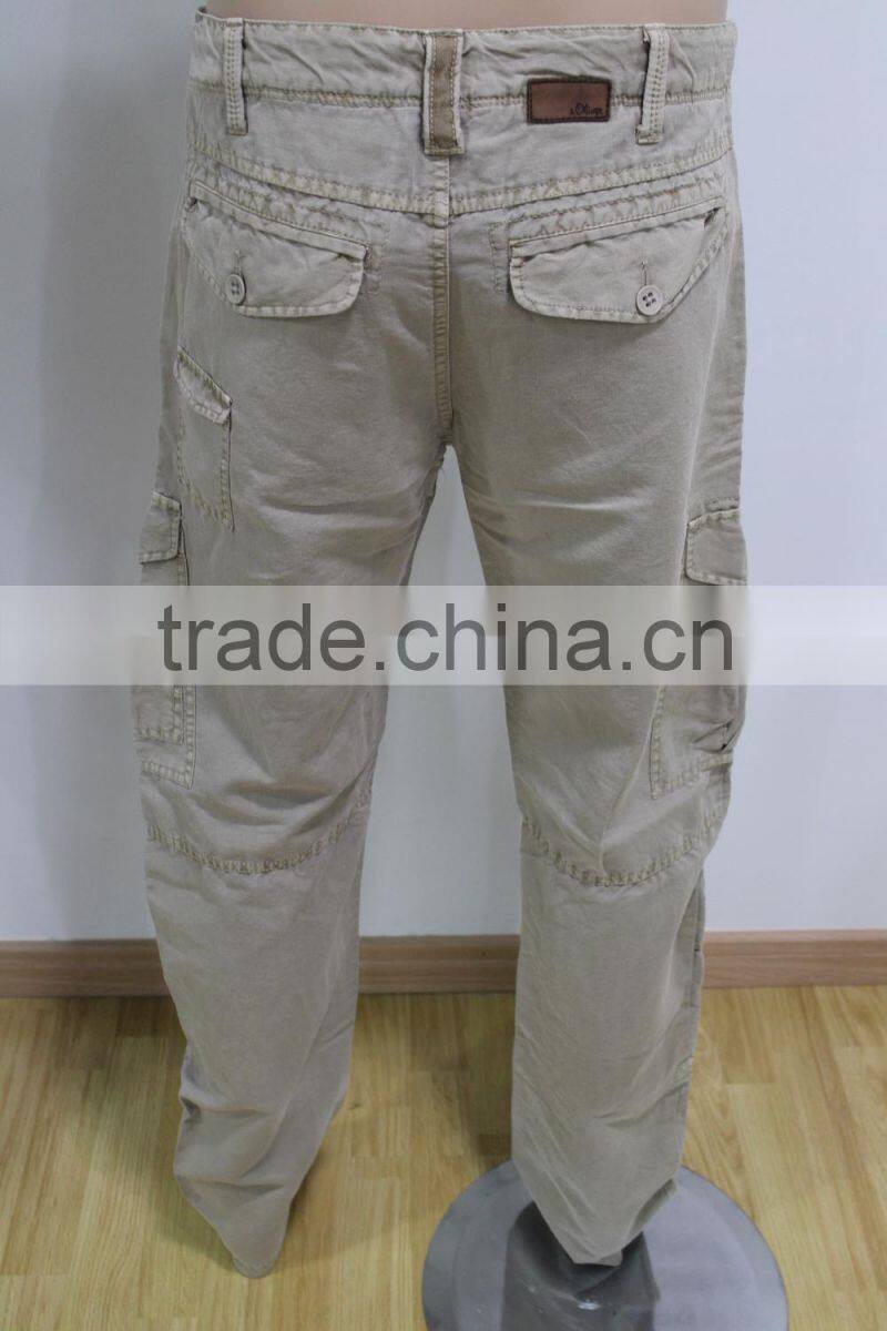 Men's fashion long pants with side pockets casual man pants/OEM service/China clothing factories