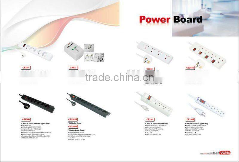 4Outlet Mains Power Strip Distributor UK Plug Socket