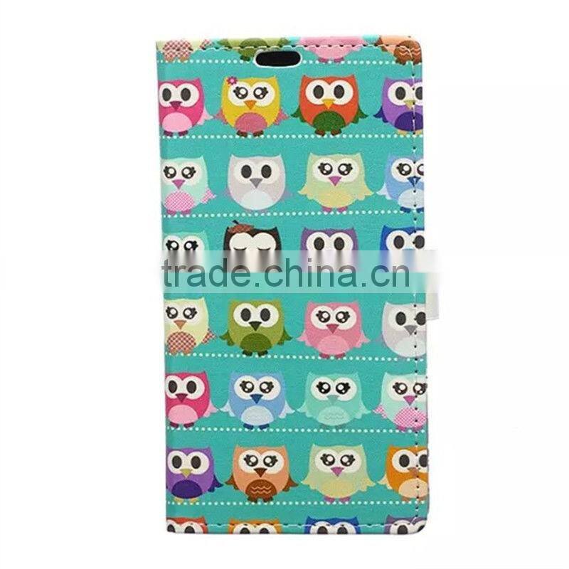silk printing PU Leather Wallet Flip Card Slot Stand Case Cover for samsung