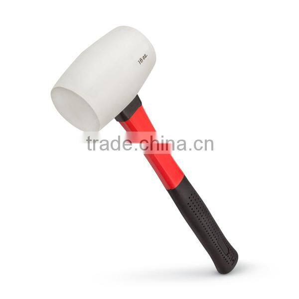 plastic mallet, Fiberglass Handle White Rubber Mallet, 16-Ounce