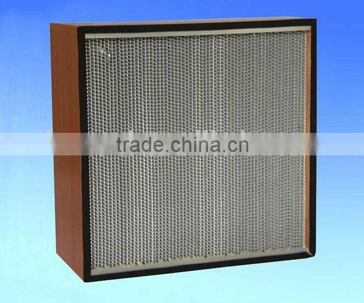 Air filter high quality H13/H14 clean roon mini pleat panel hepa air filter