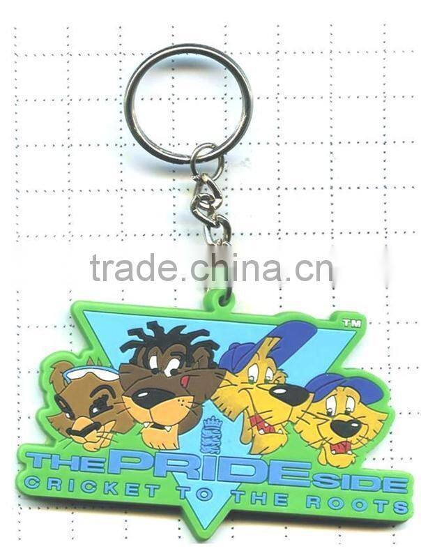 Famous brand own designs custom rubber promotional keychain