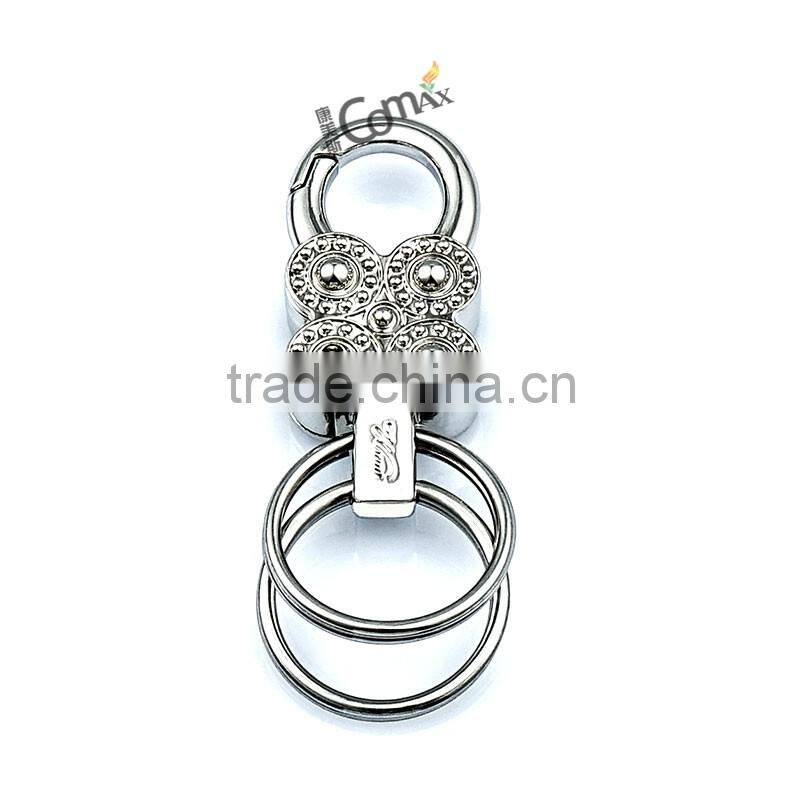 Wholesale shiny silver metal snap hook key ring